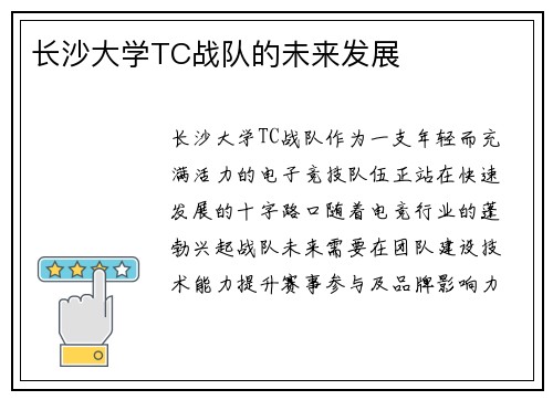 长沙大学TC战队的未来发展